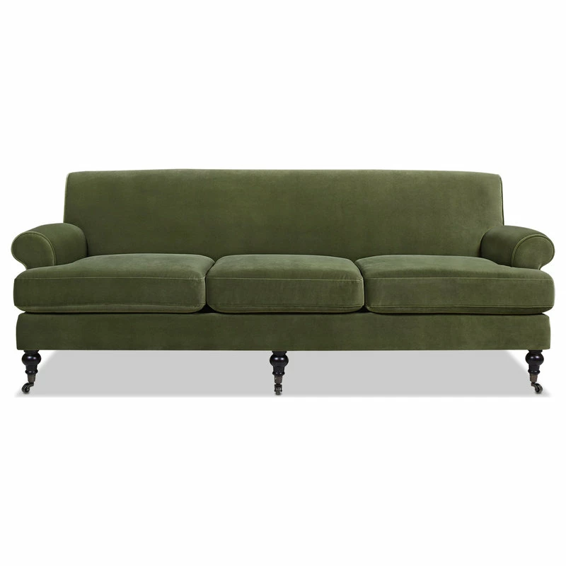 Jennifer Taylor Home Alana 88" Lawson 3-Seater Sofa, Olive Green Performance Velvet 3 Jennifer Taylor Home Alana 88" Lawson 3-Seater Sofa, Olive Green Performance Velvet