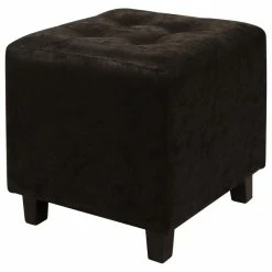 Lux Home Taylor Antique Square Ottoman Black