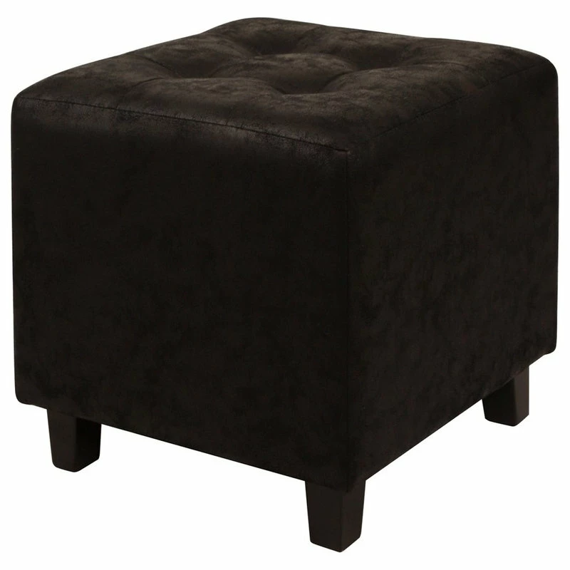 Lux Home Taylor Antique Square Ottoman Black 3 Lux Home Taylor Antique Square Ottoman Black