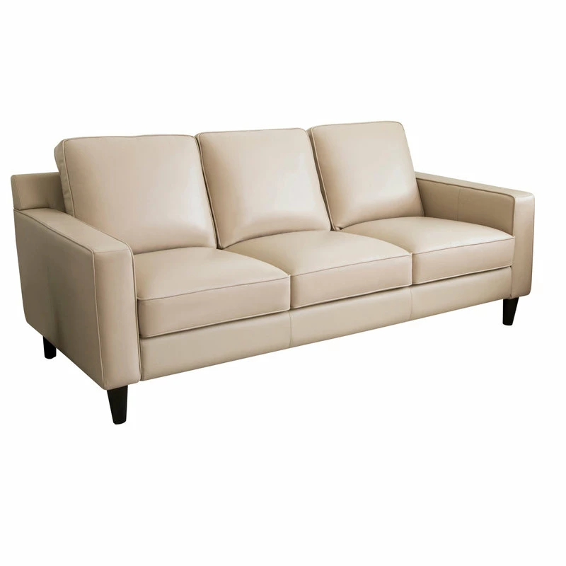 Abbyson Living Stardell Top Grain Leather Sofa, Cream 3 Abbyson Living Stardell Top Grain Leather Sofa, Cream