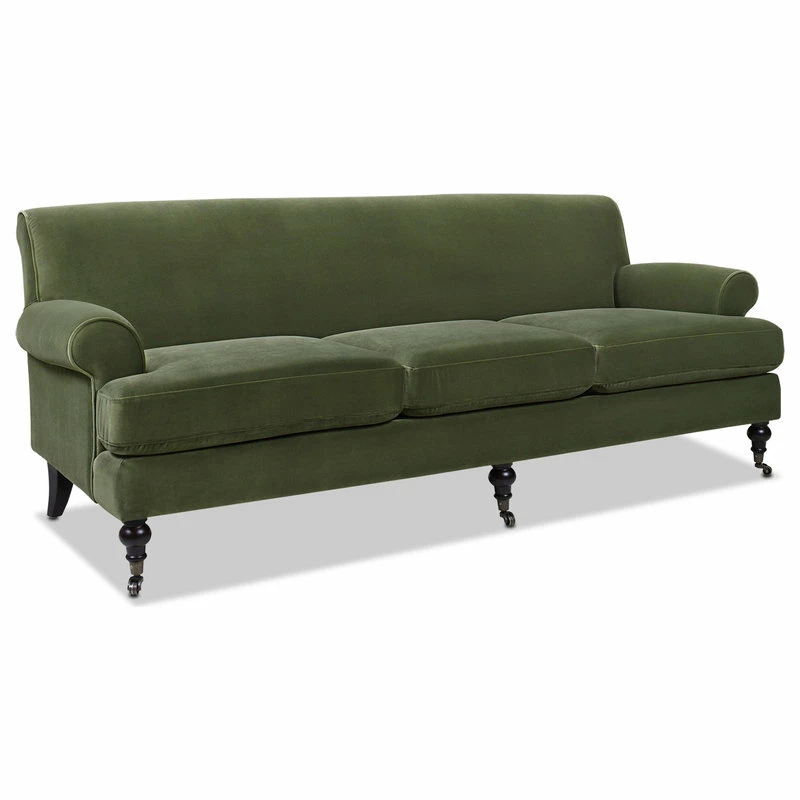 Jennifer Taylor Home Alana 88" Lawson 3-Seater Sofa, Olive Green Performance Velvet 8 Jennifer Taylor Home Alana 88" Lawson 3-Seater Sofa, Olive Green Performance Velvet - Image 6