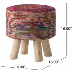 GDFStudio GDF Studio Stoolha Artisan Round Multicolor Swirl Pattern Fabric Pouf-st, Coral/Multi-Colored -GDF sofa Shop 8c91b7bc03ef01ef 8252 w800 h800 b1 p0