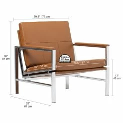 Studio Designs Home Atlas Bonded Leather Lounge Chair, Brown -GDF sofa Shop 8d31ed1503613919 6355 w800 h800 b1 p0