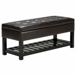 Simpli Home Ltd. Cosmopolitan Storage Ottoman Bench With Open Bottom