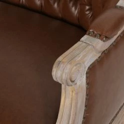 GDFStudio GDF Studio Megan Classical Tufted Loveseat, Cognac And Antique, Faux Leather -GDF sofa Shop 8e51f0e701567504 3693 w800 h800 b0 p0