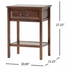 GDFStudio GDF Studio Noah Wood Top Drawer Accent Table, Brown Mahogany -GDF sofa Shop 8ea10664022ffe15 2646 w800 h800 b1 p0