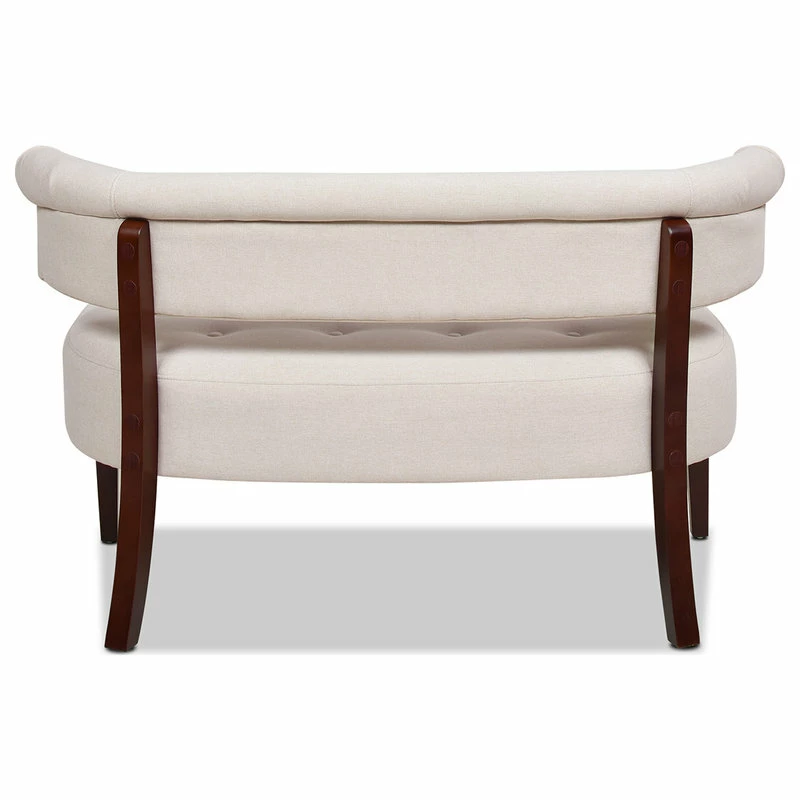 Jennifer Taylor Home Jared Roll Arm Tufted Bench Settee, Sky Neutral Beige Polyester Yarn-Dyed 9 Jennifer Taylor Home Jared Roll Arm Tufted Bench Settee, Sky Neutral Beige Polyester Yarn-Dyed - Image 7
