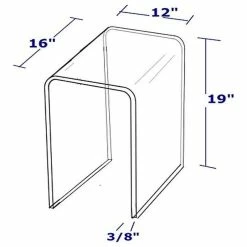 Southeastflorida Clear Acrylic End Table, 16"x12"x19", 3/8" Thick -GDF sofa Shop 8f1159cd0e25d54e 6415 w800 h800 b1 p0