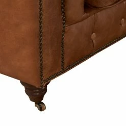 Crafters And Weavers Top Grain Leather Chesterfield Sofa, Light Brown -GDF sofa Shop 8f115a3c00148a8f 5180 w800 h800 b0 p0