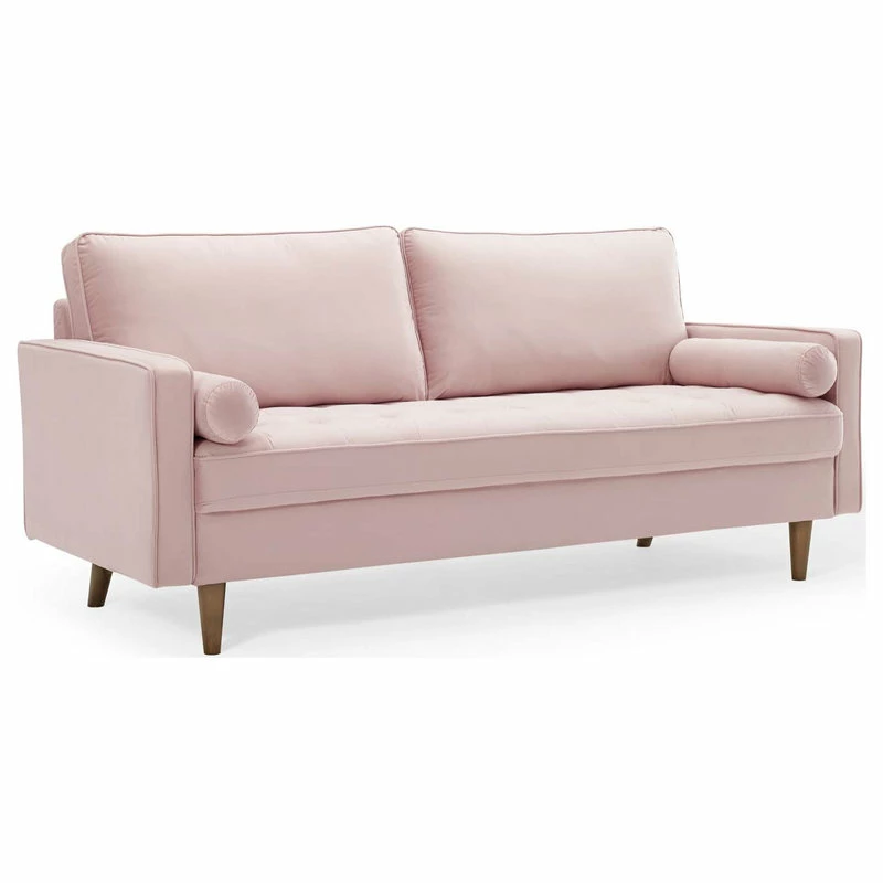 LexMod Valour Performance Velvet Sofa, Pink 6 LexMod Valour Performance Velvet Sofa, Pink - Image 4