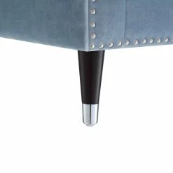 Inspired Home Nicole Miller Althea Velvet Channel Tufted Nailhead Trim Sofa, Slate Blue/Chrome -GDF sofa Shop 8f71b8b80e9f6c50 8655 w800 h800 b0 p0