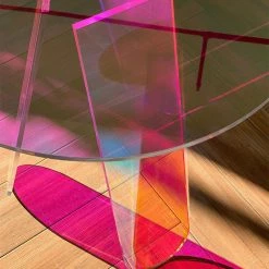 HOMARY Acrylic End Table Clear Round Side Table Iridescent Accent Table -GDF sofa Shop 8ff1e1f503035108 2023 w800 h800 b0 p0