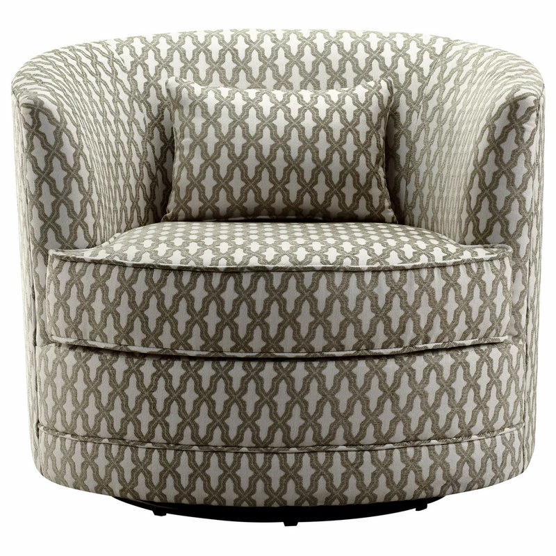 Fully Wind Co., Ltd. Dmitri Swivel Barrel Chair, Beige, White 3 Fully Wind Co., Ltd. Dmitri Swivel Barrel Chair, Beige, White