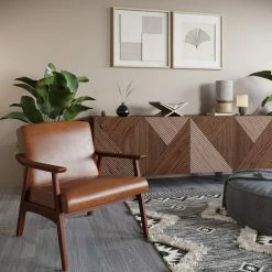 Belleze Accent Chair Living Room Upholstered Armchair, Brown -GDF sofa Shop 91b1ca140200cca7 5398 w800 h800 b0 p0