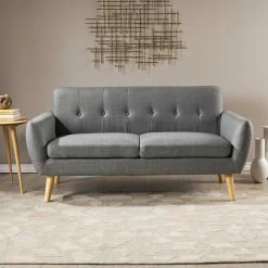 GDFStudio GDF Studio Joseline Mid Century Modern Petite Fabric Sofa, Dark Gray -GDF sofa Shop 920159c70f9090b5 0705 w800 h800 b0 p0