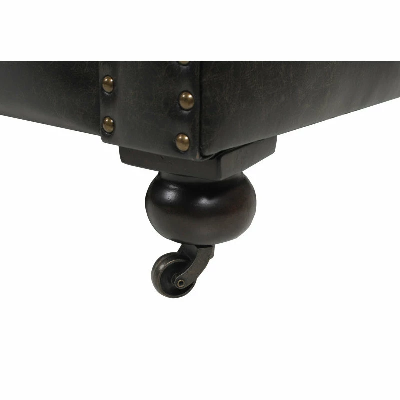 Jennifer Taylor Home Winston 91" Tufted Chesterfield Sofa, Vintage Black Brown Faux Leather 11 Jennifer Taylor Home Winston 91" Tufted Chesterfield Sofa, Vintage Black Brown Faux Leather - Image 9