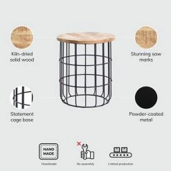 Madeleine Home Inc. Auxon Designer Cage Side Table, Natural & Black -GDF sofa Shop 92b18a1e02bc15c2 5300 w800 h800 b0 p0