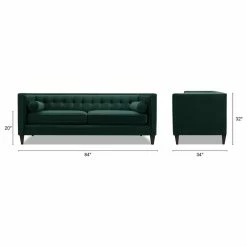 Jennifer Taylor Home Jack 84" Modern Tuxedo Tufted Sofa, Hunter Green 18 Jennifer Taylor Home Jack 84" Modern Tuxedo Tufted Sofa, Hunter Green -GDF sofa Shop 939195700369494a 6590 w800 h800 b1 p0