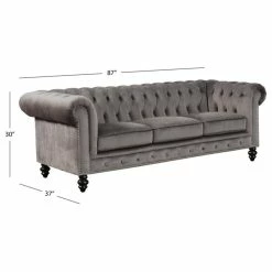 Abbyson Living Grand Chesterfield Sofa, Gray 11 Abbyson Living Grand Chesterfield Sofa, Gray -GDF sofa Shop 9451f17e0f9b15e8 1809 w800 h800 b1 p0