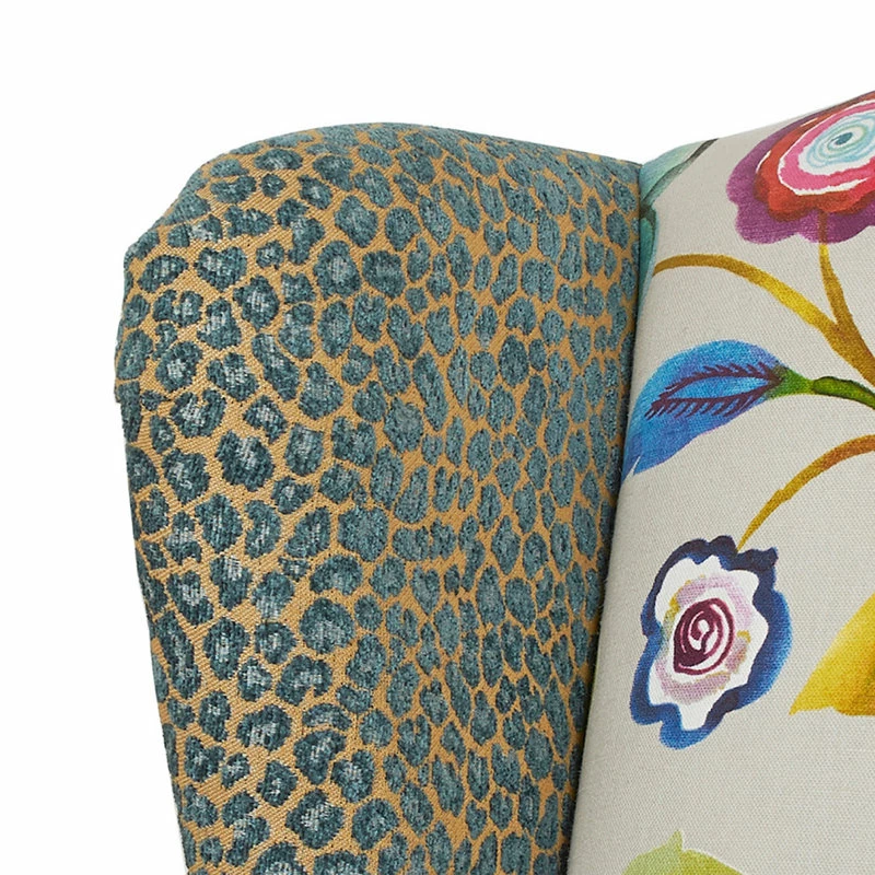 Jennifer Taylor Home Anya Boho Chic Wingback Accent Arm Chair, Floral & Leopard, Purple Blue Teal 13 Jennifer Taylor Home Anya Boho Chic Wingback Accent Arm Chair, Floral & Leopard, Purple Blue Teal - Image 11