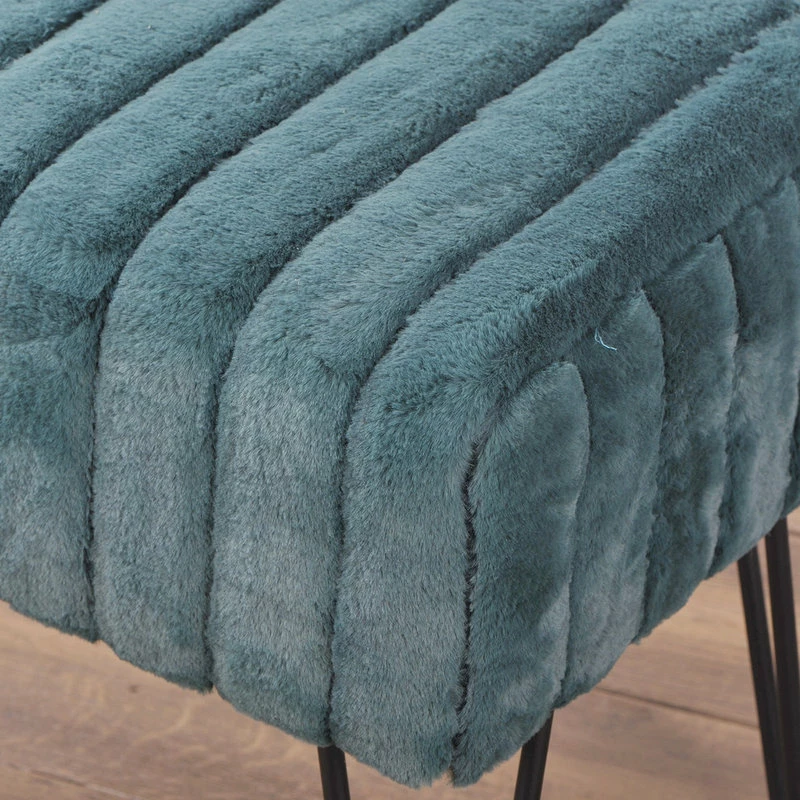 Home Soft Things Serenta Super Mink Ottoman, Dark Teal, 46"x16"x7" 5 Home Soft Things Serenta Super Mink Ottoman, Dark Teal, 46"x16"x7" - Image 3