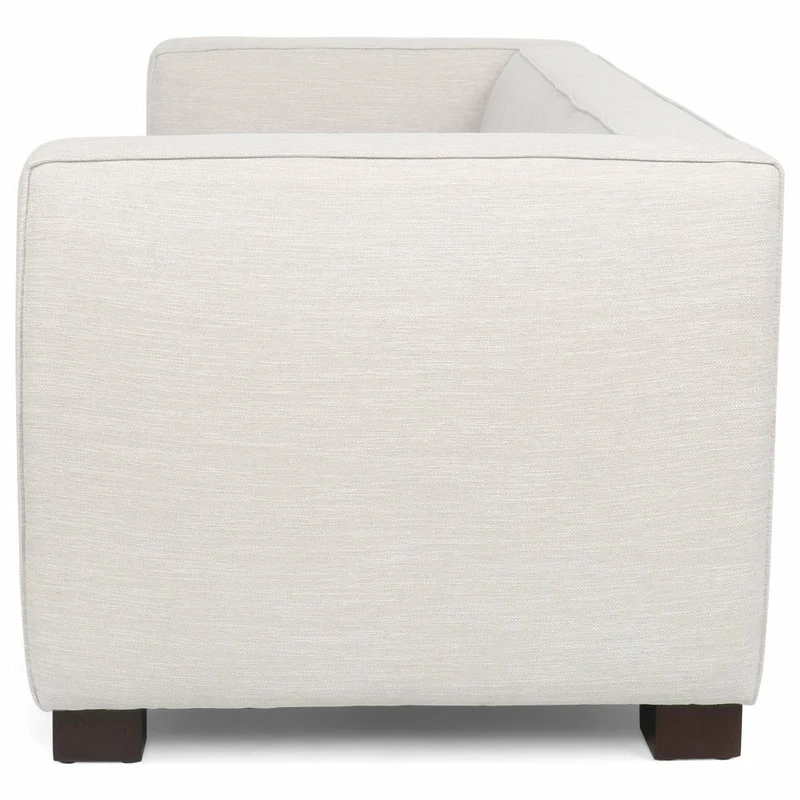 GDFStudio Pamsha Contemporary Fabric Upholstered Loveseat, Beige/Dark Walnut 9 GDFStudio Pamsha Contemporary Fabric Upholstered Loveseat, Beige/Dark Walnut - Image 7