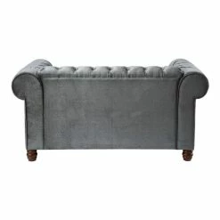 Domain Industries Inc. Lexicon Welwyn Velvet Chesterfield Loveseat In Dark Gray -GDF sofa Shop 9591ddc70fffd9ad 1874 w800 h800 b1 p0