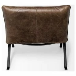 Mercana Flavelle II Top-Grain Leather Cushion Seat & Solid Iron Base Accent Chair, Brown -GDF sofa Shop 9631d5cf023358ab 1012 w800 h800 b1 p0