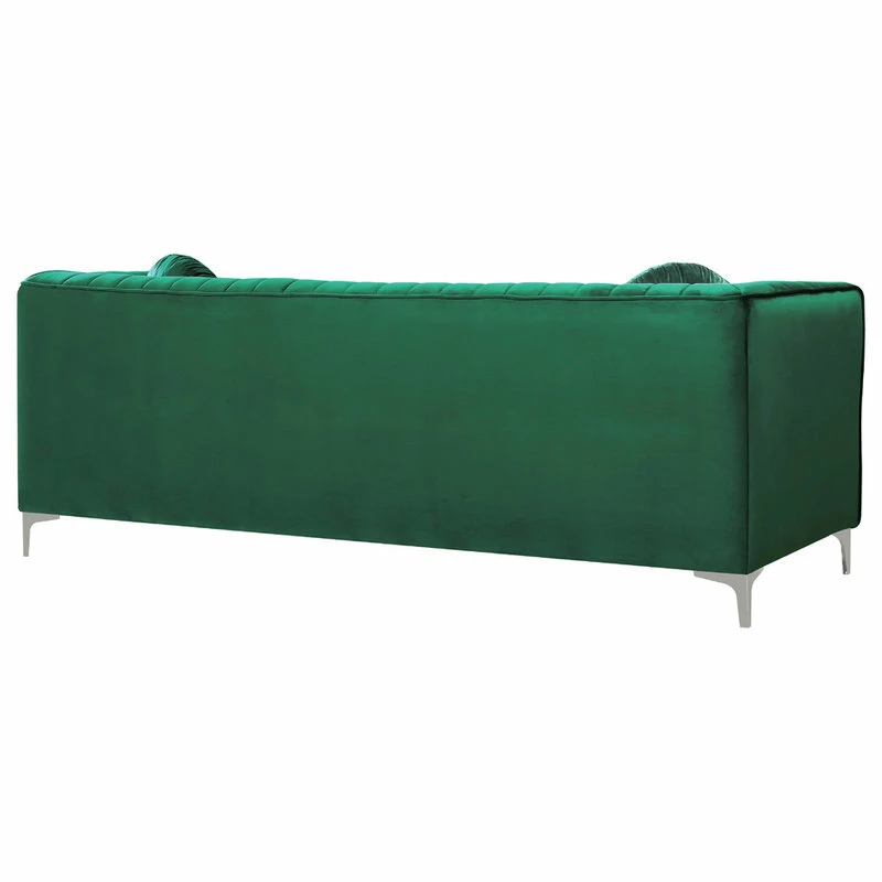 Meridian Furniture Isabelle Velvet Loveseat, Green 5 Meridian Furniture Isabelle Velvet Loveseat, Green - Image 3