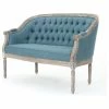GDFStudio GDF Studio Megan Classical Tufted Loveseat, Blue, Fabric -GDF sofa Shop 9651b75401c44728 9143 w800 h800 b1 p0