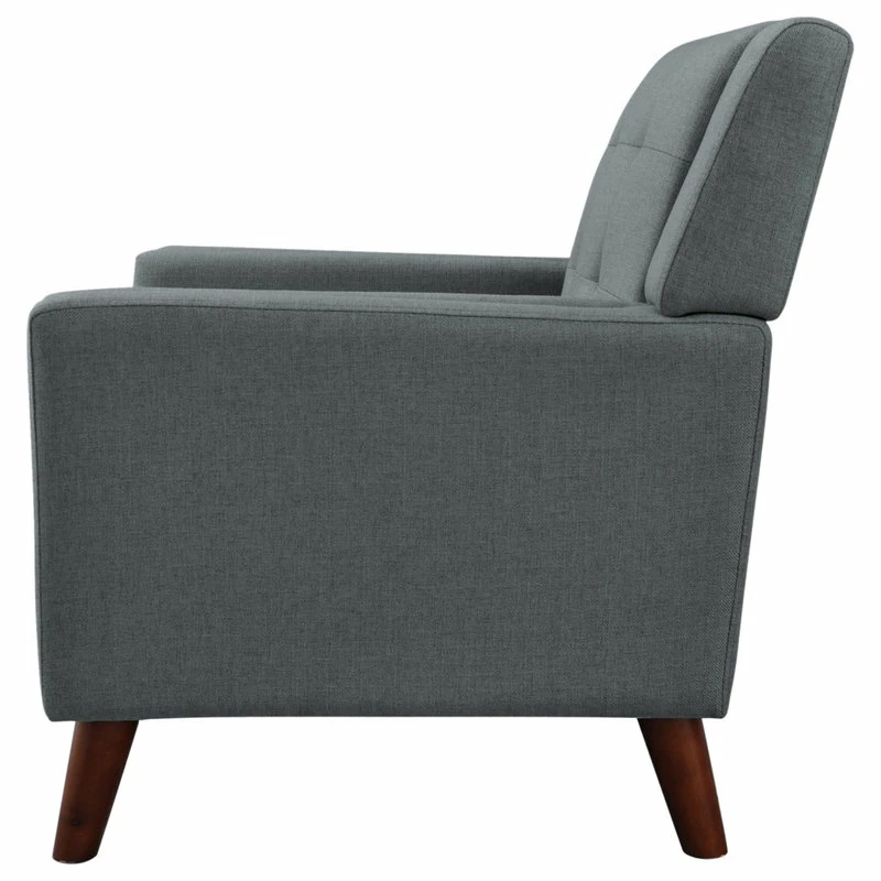 GDFStudio GDF Studio Evelyn Mid Century Modern Fabric Arm Chair, Dark Gray/Walnut 10 GDFStudio GDF Studio Evelyn Mid Century Modern Fabric Arm Chair, Dark Gray/Walnut - Image 8
