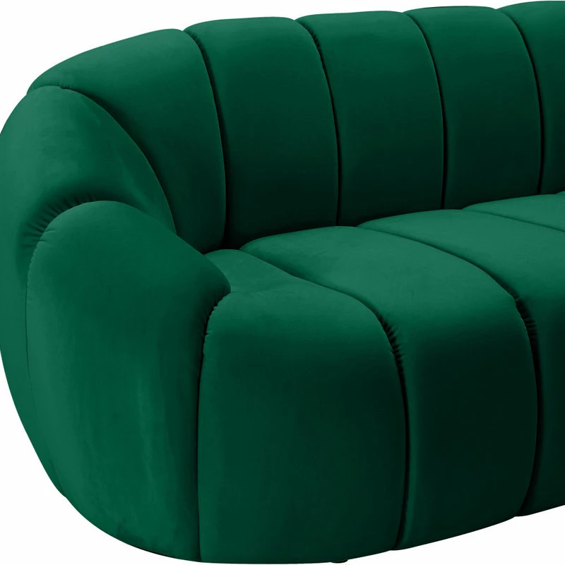 Meridian Furniture Elijah Velvet Upholstered Loveseat, Green 9 Meridian Furniture Elijah Velvet Upholstered Loveseat, Green - Image 7