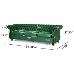 GDFStudio GDF Studio Vita Chesterfield Tufted Jewel Toned Velvet Sofa With Scroll Arms, Emerald -GDF sofa Shop 96e1ac8602eb8811 0637 w800 h800 b1 p0