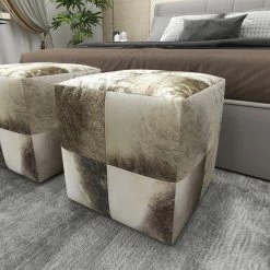 Brimfield & May Contemporary Gray Leather Stool 95920 -GDF sofa Shop 9721660701899277 2801 w800 h800 b0 p0