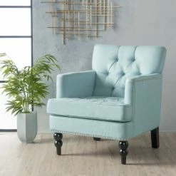 GDFStudio GDF Studio Madene Tufted Back Fabric/Microfiber Club Chair, Light Blue -GDF sofa Shop 97a1b5e40f9075aa 0713 w800 h800 b0 p0