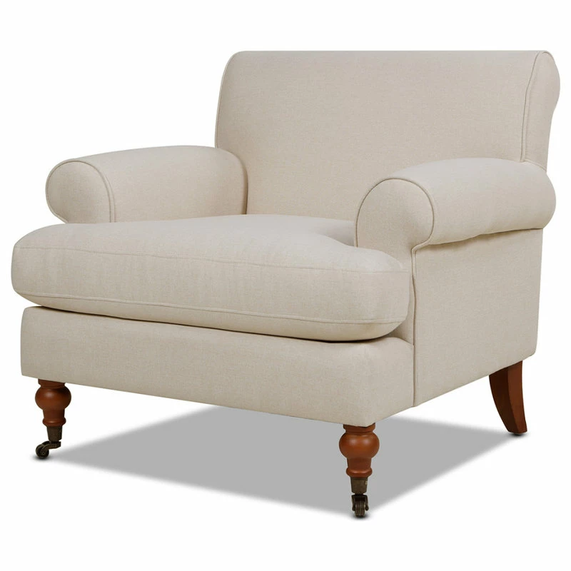 Jennifer Taylor Home Alana Lawson Accent Arm Chair Metal Casters, Sky Neutral Beige 7 Jennifer Taylor Home Alana Lawson Accent Arm Chair Metal Casters, Sky Neutral Beige - Image 5