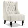 Belleze Tall Wingback Tufted Fabric Accent Chair With Nail Head, Beige -GDF sofa Shop 97e1cb3a03ec344a 8623 w800 h800 b1 p0