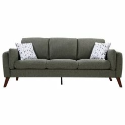 Lilola Home Winston Gray Linen Sofa Couch With Usb Charger And Tablet Pocket