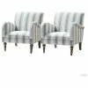 Karat Home Stripe Armchair Set Of 2, Blue 2 Karat Home Stripe Armchair Set Of 2, Blue -GDF sofa Shop 9841e0640038ab08 0923 w800 h800 b1 p0