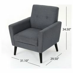 GDFStudio GDF Studio Sierra Mid Century Fabric Club Chair, Dark Gray -GDF sofa Shop 98718c0f01c444eb 9091 w800 h800 b1 p0