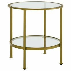 Crosley Aimee Glass Side Table