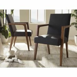 Baxton Studio Andrea Mid-Century Modern Dark Gray Upholstered Wooden Armchair, Set Of 2 10 Baxton Studio Andrea Mid-Century Modern Dark Gray Upholstered Wooden Armchair, Set Of 2 -GDF sofa Shop 99c1e9ec0065e4c3 0363 w800 h800 b0 p0