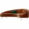 HOMARY Modern Bronze Velvet Curved Sofa Gold Metal Toss Pillow Included, Bronze, Medium -GDF sofa Shop 99e1e294006bfa92 4126 w800 h800 b1 p0