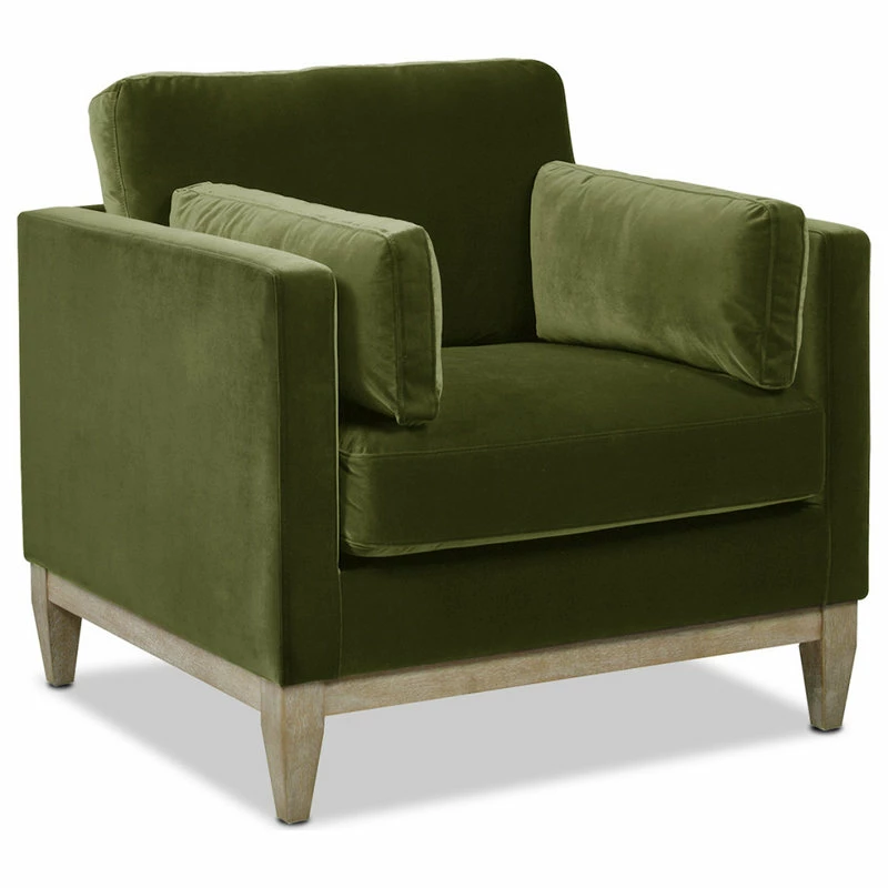 Jennifer Taylor Home Knox 36" Modern Farmhouse Arm Chair, Olive Green Performance Velvet 6 Jennifer Taylor Home Knox 36" Modern Farmhouse Arm Chair, Olive Green Performance Velvet - Image 4