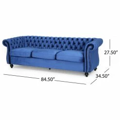 GDFStudio GDF Studio Vita Chesterfield Tufted Jewel Toned Velvet Sofa With Scroll Arms, Navy Blue -GDF sofa Shop 9a3195370f931d5f 0632 w800 h800 b1 p0