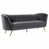 Meridian Furniture Margo Velvet Sofa, Gray