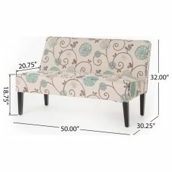 GDFStudio GDF Studio Charlotte Modern Simple Elegant Fabric Loveseat, White/Blue Floral -GDF sofa Shop 9ae1baa601b30297 6977 w800 h800 b1 p0