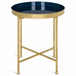 Uniek Celia Round Metal Side Table, Gold Navy Blue -GDF sofa Shop 9d11a7250c6b28dd 8274 w800 h800 b1 p0