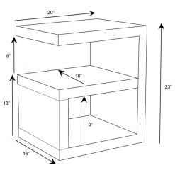 Zuri Furniture Jayden Side Table - White -GDF sofa Shop 9d71cfbb096538cd 8167 w800 h800 b1 p0