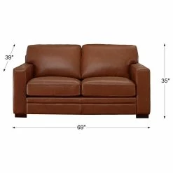 Hydeline USA Hydeline Dillon Top Grain Leather Sofa Collection, Cinnamon Brown, Loveseat -GDF sofa Shop 9d81b61b02bd4e9f 5209 w800 h800 b1 p0